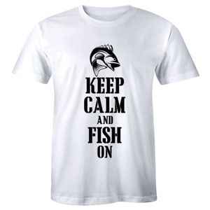 Keep Calm and Fish on Funny Fisherman Men  T-Shirt
